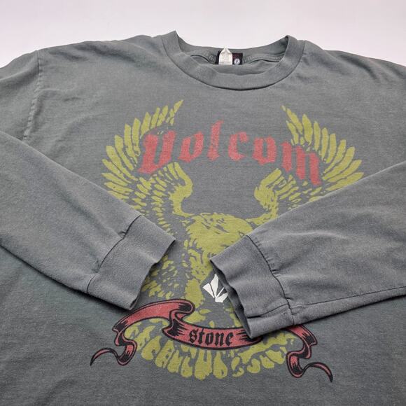 VTG Volcom Stone Double Sided Eagle Long Sleeve Shirt Men XL Y2K Skate Grunge - Picture 6 of 9